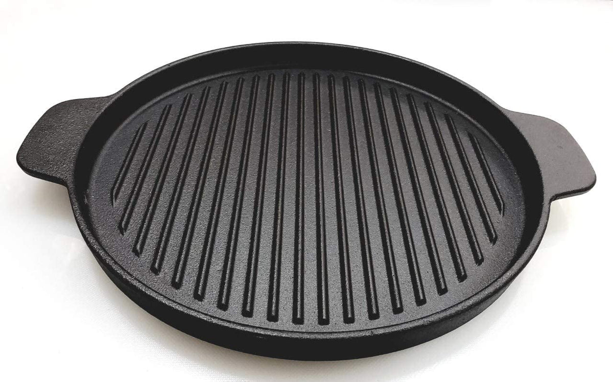 Cast Iron Grill Set with Rubber Wood Underliner C174