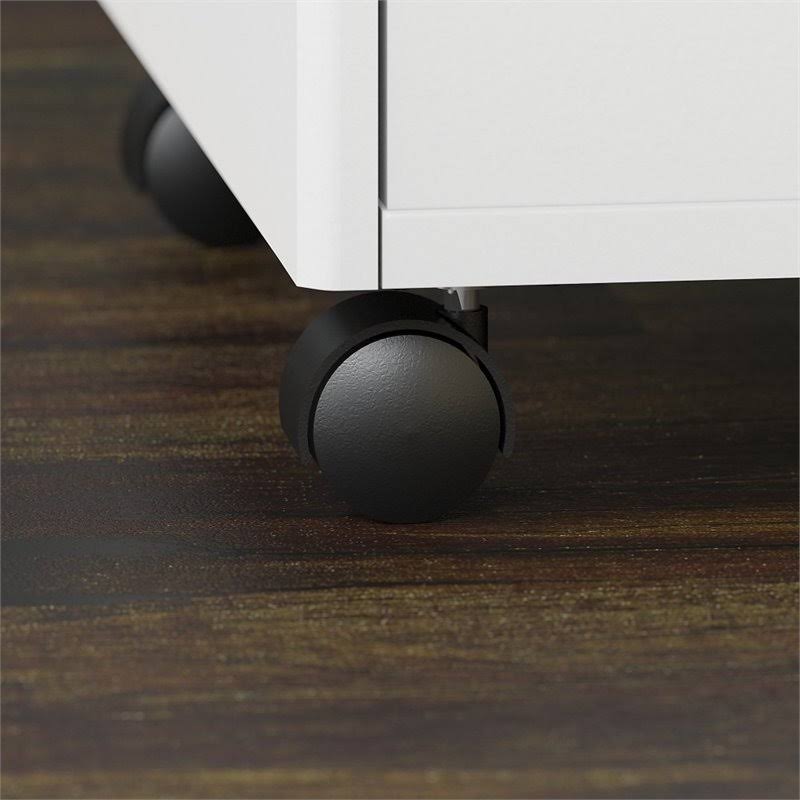 White 3 Drawer Mobile File Cabinet I126