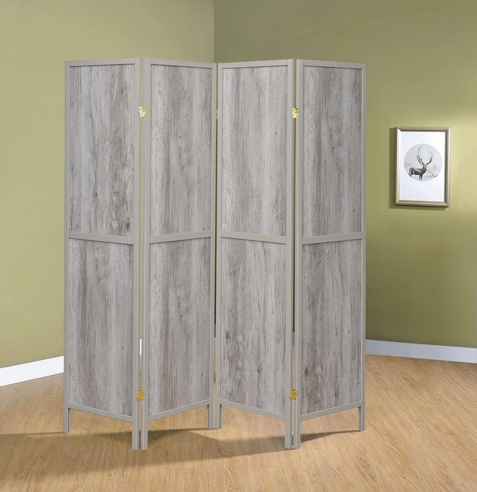 Antique Nutmeg 4 Panel Folding Screen J7125