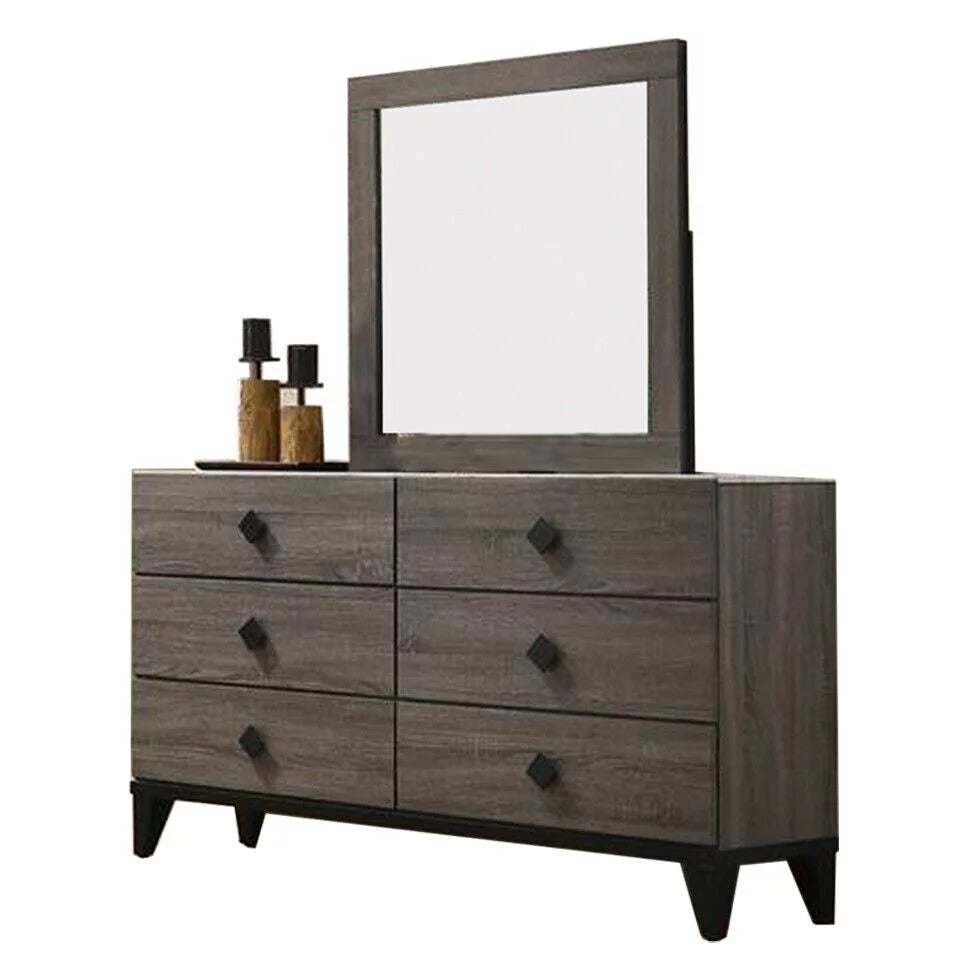Grey Queen Size 4pc Bedroom Furniture Set Q415