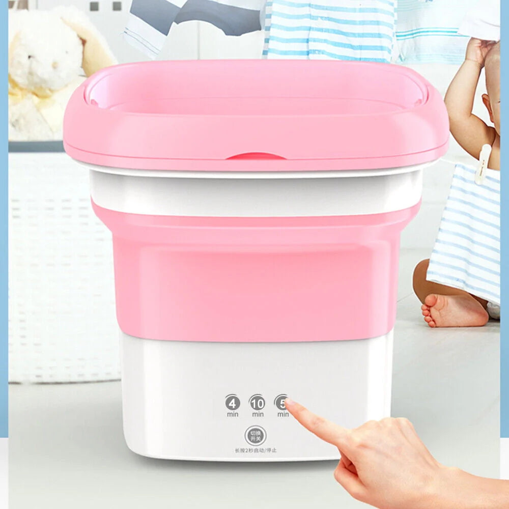 Portable Mini Washer with Dryer Pink Y88718