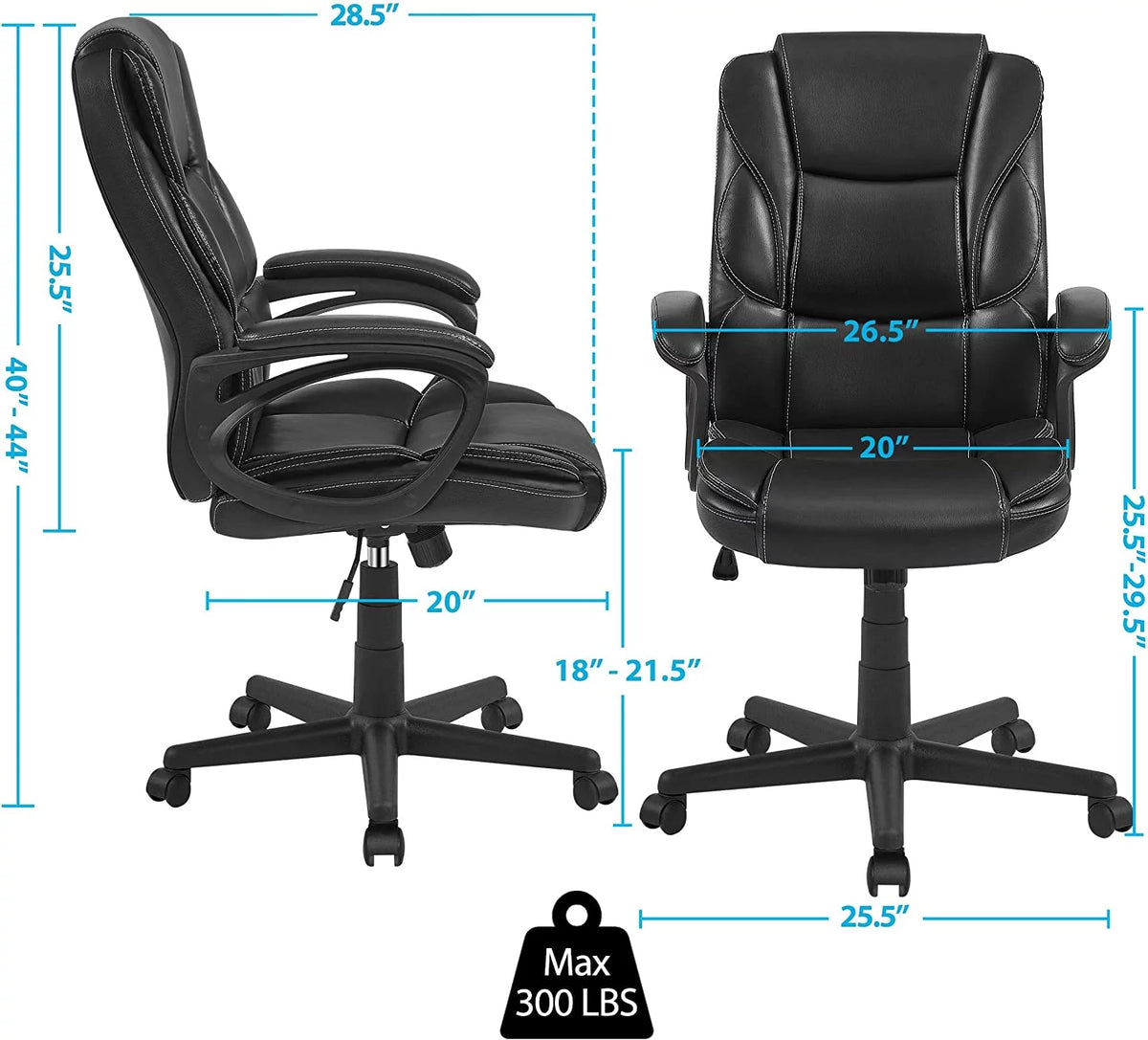 High Back Wide Seat PU Leather Office Chair C687312