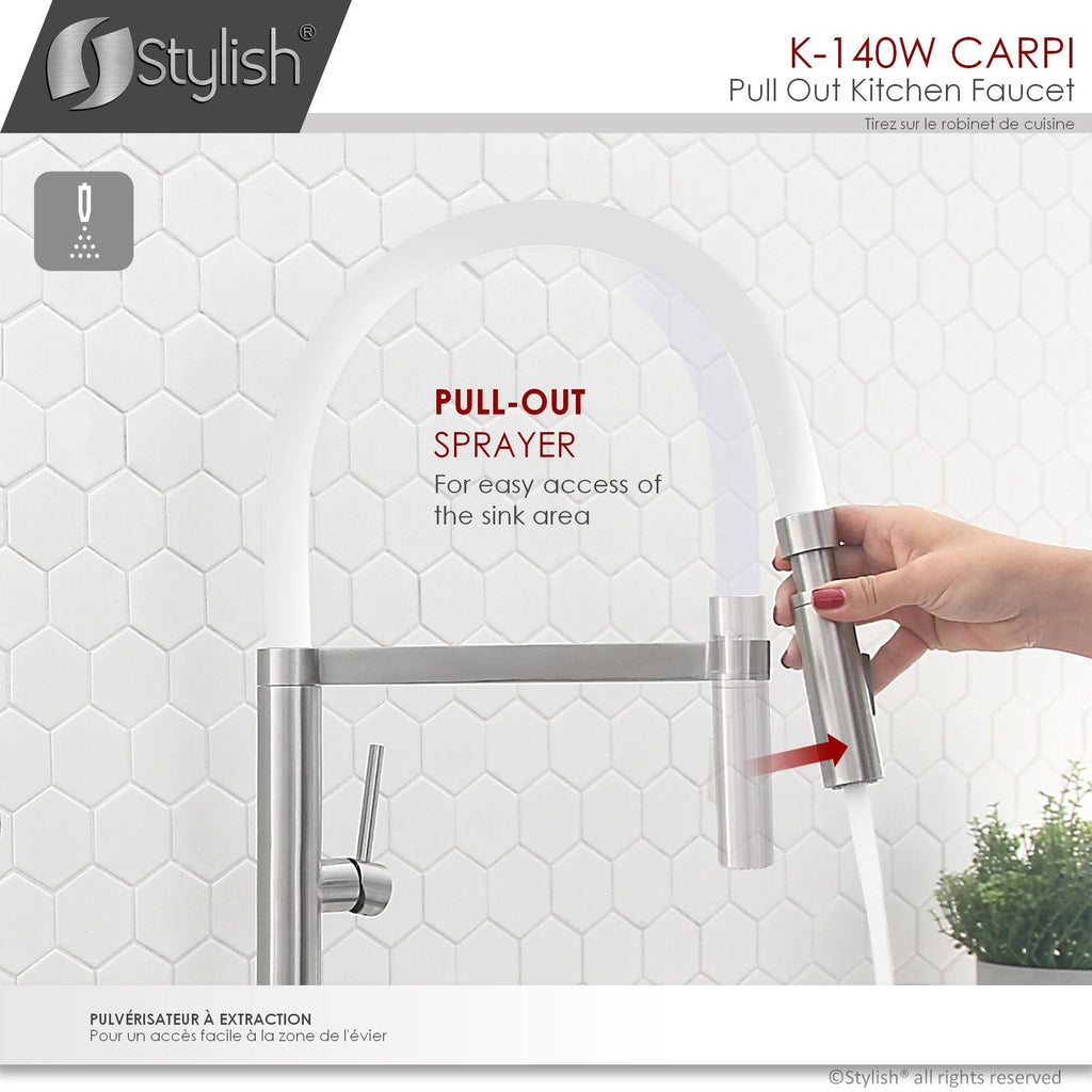 Stainless Steel Single Handle Pull Out Kitchen Sink Faucet V2110