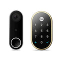 Video Doorbell and Lock in Polished Brass with Nest Connect Q1223