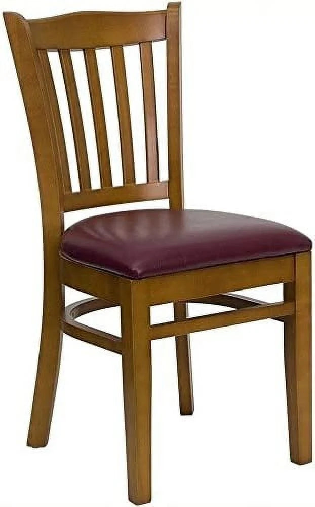 Cherry Dining Chair with Burgundy Seat D682890