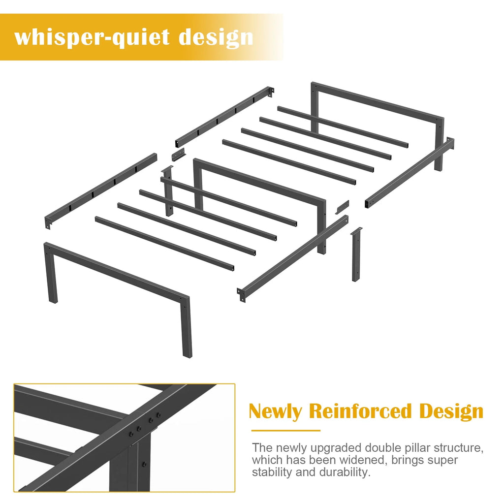 Queen Size Black Metal Platform Bed Frame K202195