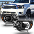 For 2012-2015 Toyota Tacoma Black LED Projector Headlights Left+Right X418