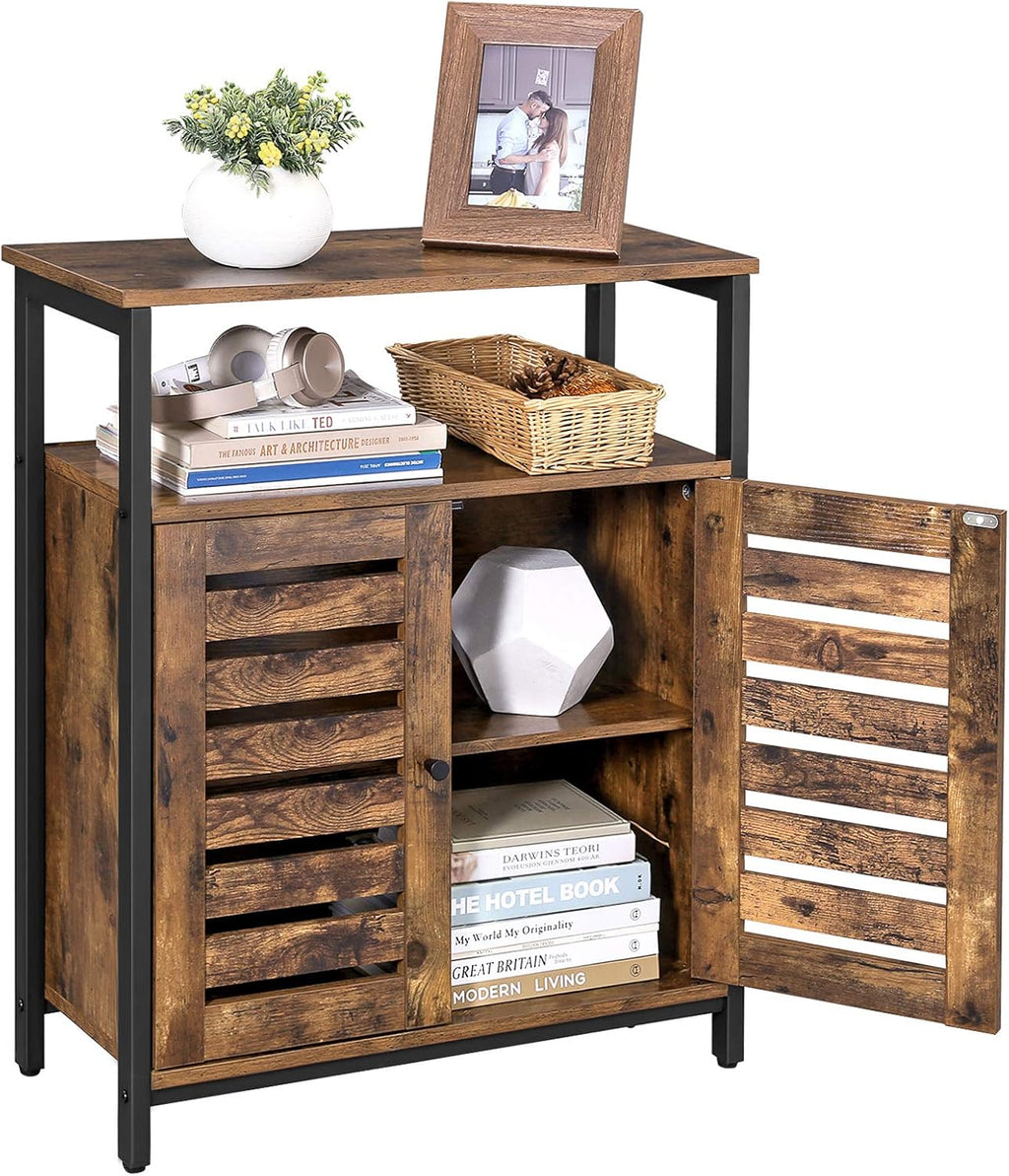 Rustic Brown Standing Cabinet with Shelf L62782