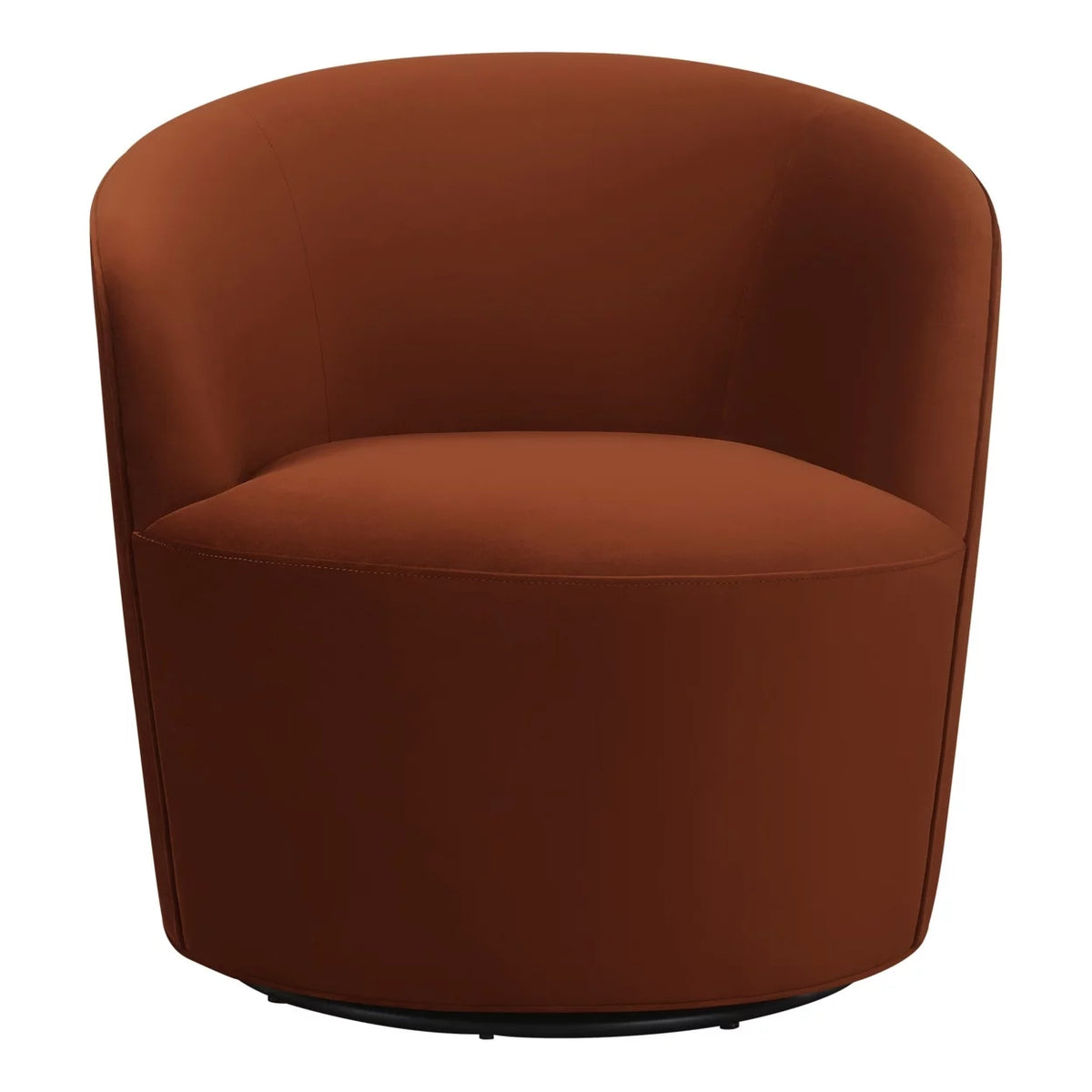 Burnished Orange Velvet Swivel Accent Chair Q423