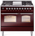 40 Dual Fuel Natural Gas Range in Burgundy with Chrome Trim G4577