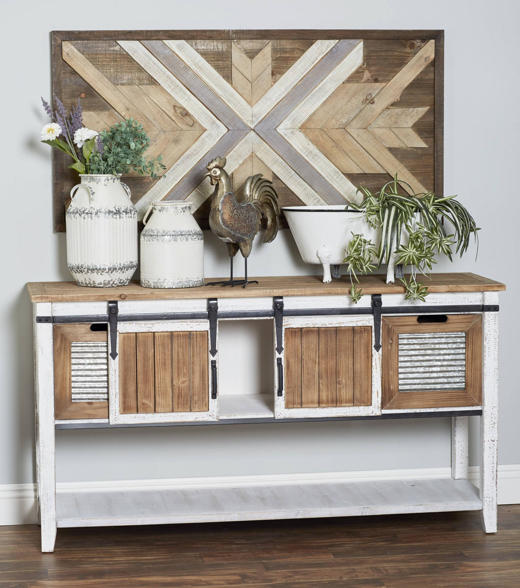 Wood and Metal Console Cabinet F8018