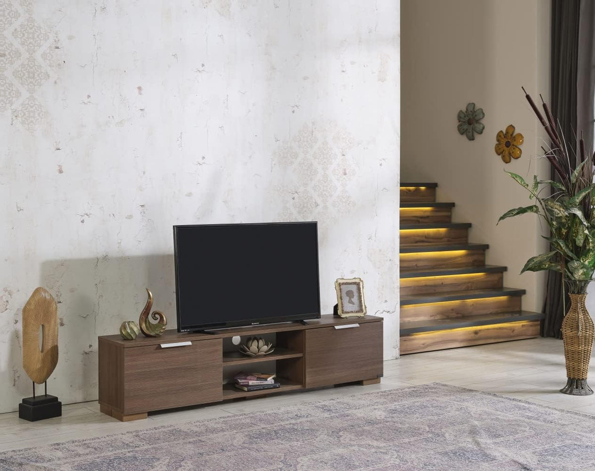 Mid Century Modern Walnut 66 inch Tv Stand I998937