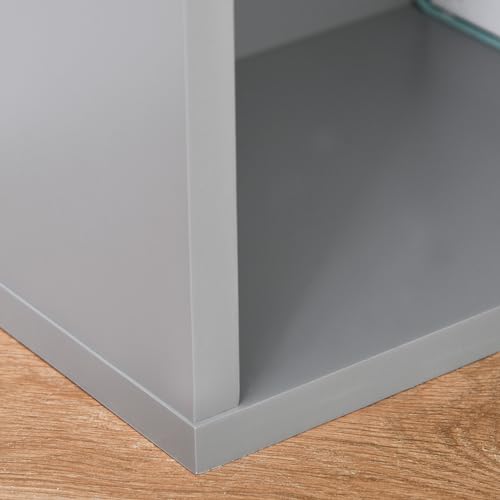 Grey Wall Mount Desk Cabinet with Blackboard and Side Shelf I2982