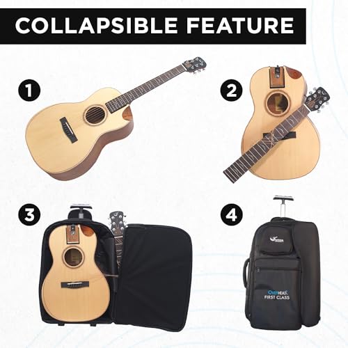 Travel Guitar with Collapsible Patented System Portable Backpack Case African Mahogany K568