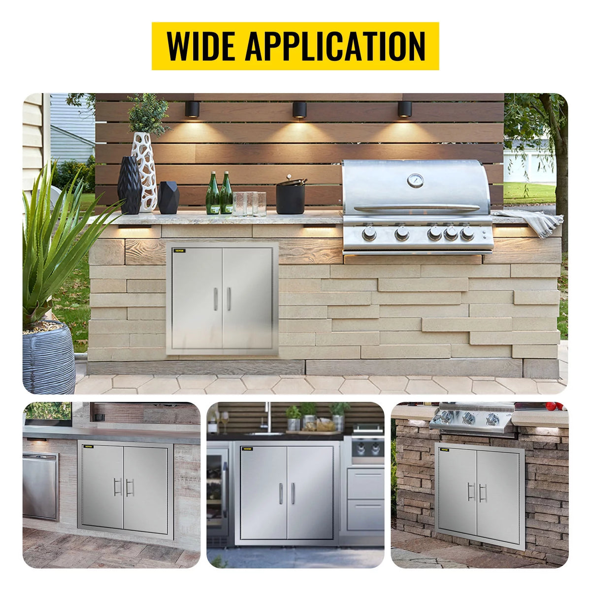 31 inch Stainless Steel BBQ Access Double Door with Paper Towel Holder F238