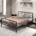 Queen Metal Platform Bed Frame with Headboard and Footboard W2275