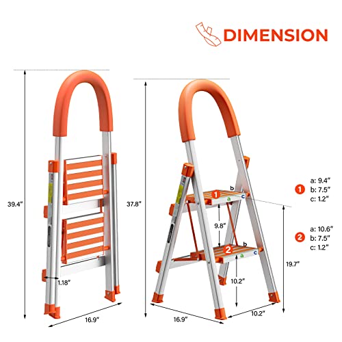 5 Step Aluminum Folding Step Ladder with Handgrip G863