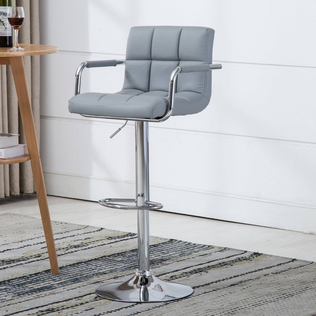 Black Faux Leather Swivel Barstools Set of 3 F84302