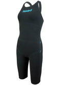 Open Back Black Turquois Knee Suit L59212