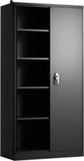 Grey Metal Storage Cabinet with 2 Locking Doors and 2 Adjustable Shelves F47484
