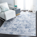 Navy Light Grey Abstract Area Rug 8' x 10' D830877