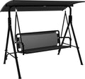 3 Person Outdoor Patio Swing Chair with Adjustable Canopy N256