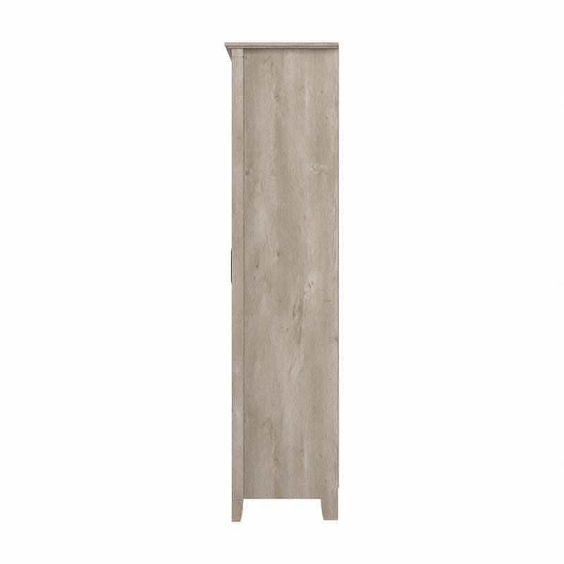 Washed Gray Engineered Wood Bathroom Storage Cabinet with Doors A40538