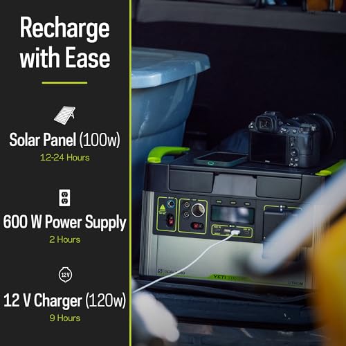 Portable Power Station, 1,000 W, Solar-Powered Generator C87934