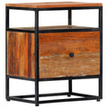 Bedside Cabinet Solid Reclaimed Wood and Steel L9567