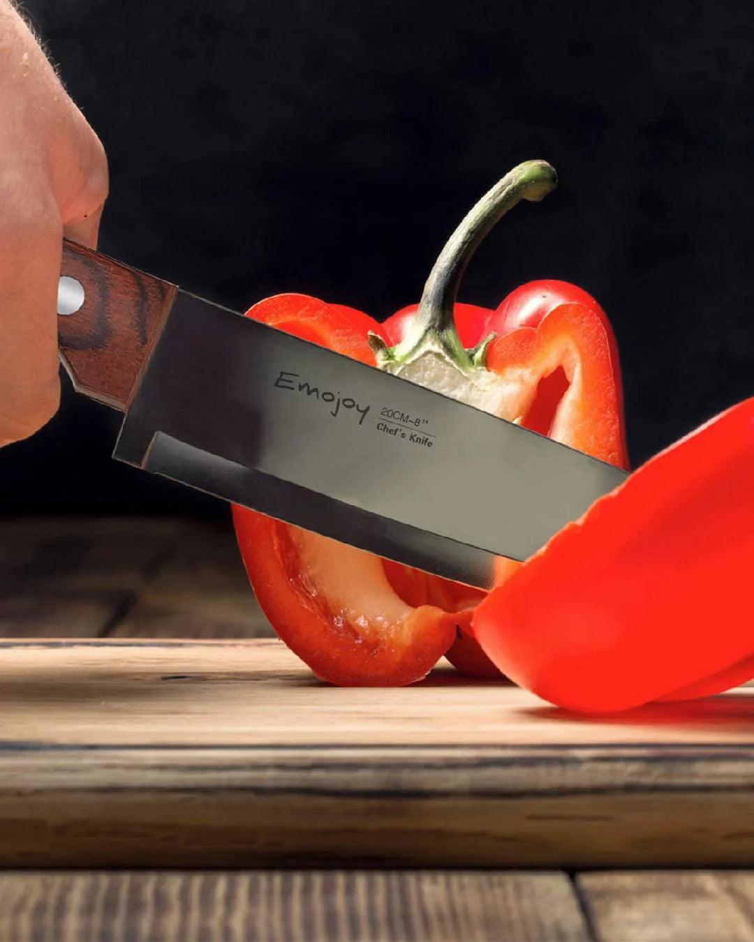 6 Pcs High Carbon Stainless Steel Wooden Handle Knife Block Set U8151