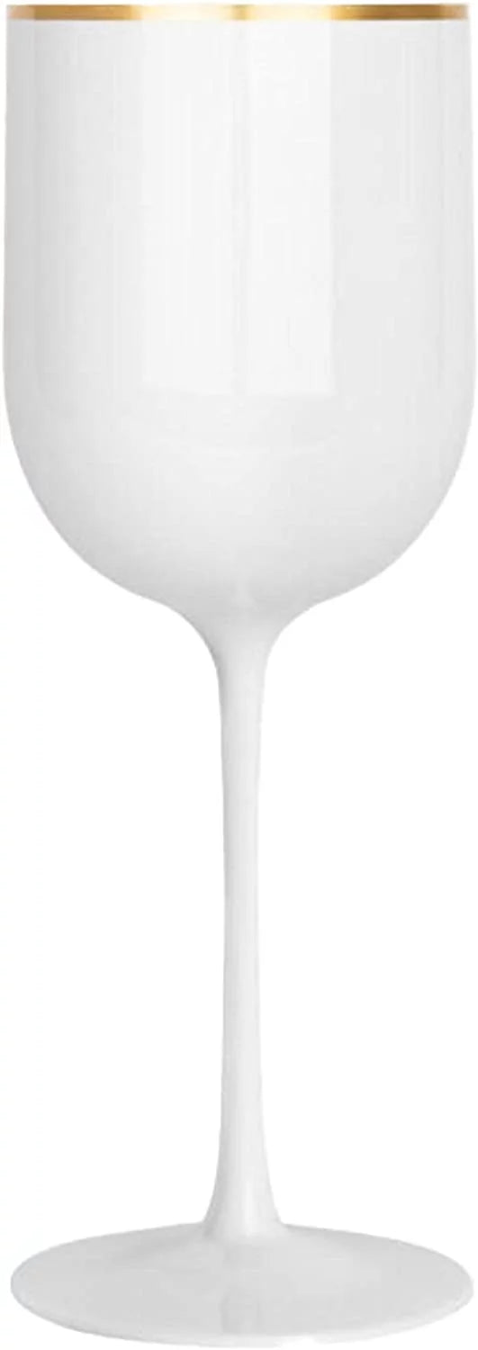 30 Pack 12 oz White Wine Glasses with Gold Rim N8077