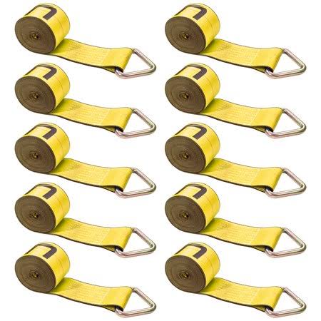 4 inch x 30' Winch Strap with D-Ring 10 Pack R5774