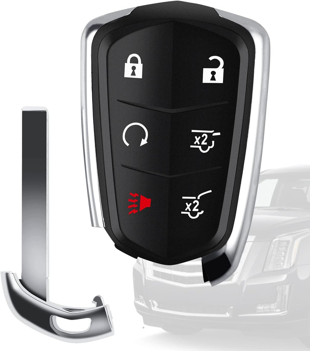 Replacement 6 Buttons Proximity Smart Keyless Entry Remote Fob for Cadillac Escalade and Escalade ESV 2015-2020 315Mhz FCC: HYQ2AB 1 Piece Pack of 2 H41094