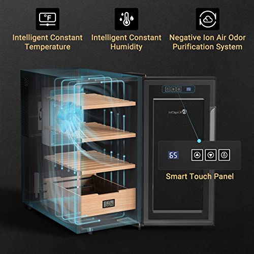 16L Electric Cigar Humidor Cabinet with Spanish Cedar Wood Shelves H8791