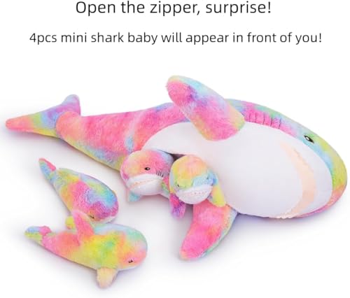 Pink Shark Plush Toy with 4 Little Sharks O1693