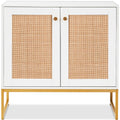 White 2-Door Rattan Storage Cabinet N160
