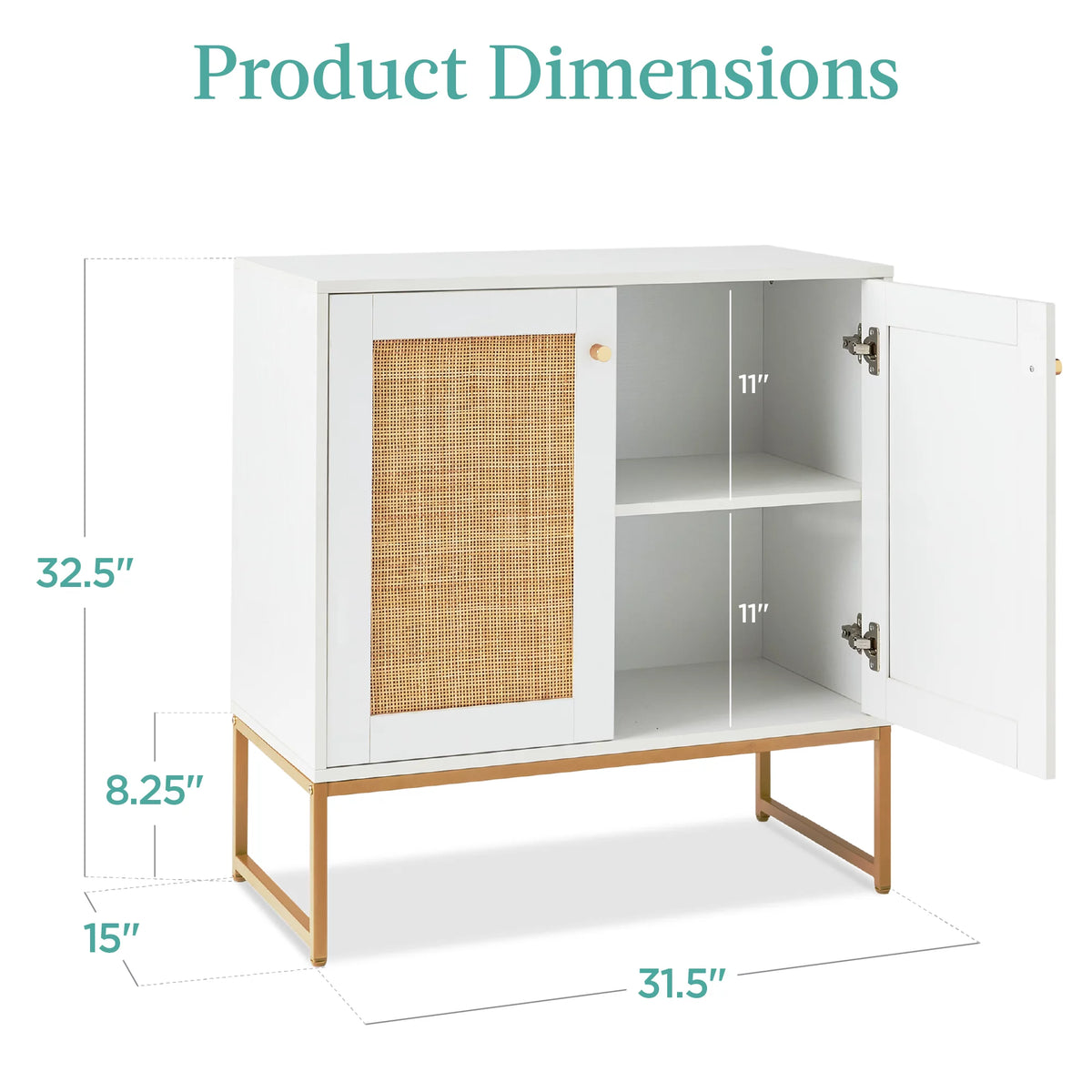 White 2-Door Rattan Storage Cabinet N160