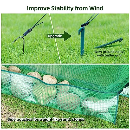 Portable Tunnel Greenhouse with Mesh Windows, 5.9x5.9x6.6 FT M9481