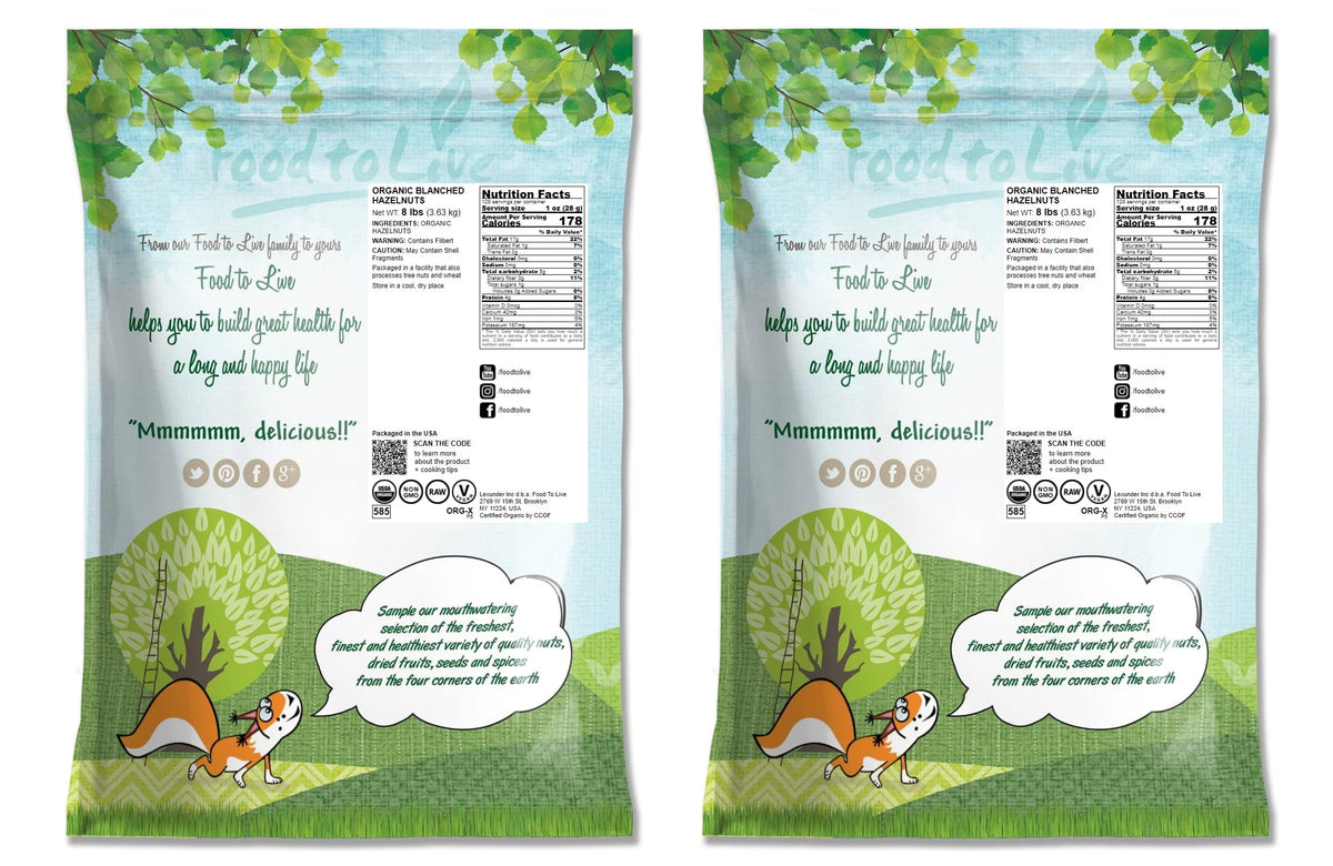 Organic Blanched Hazelnuts 16 Pounds M42000