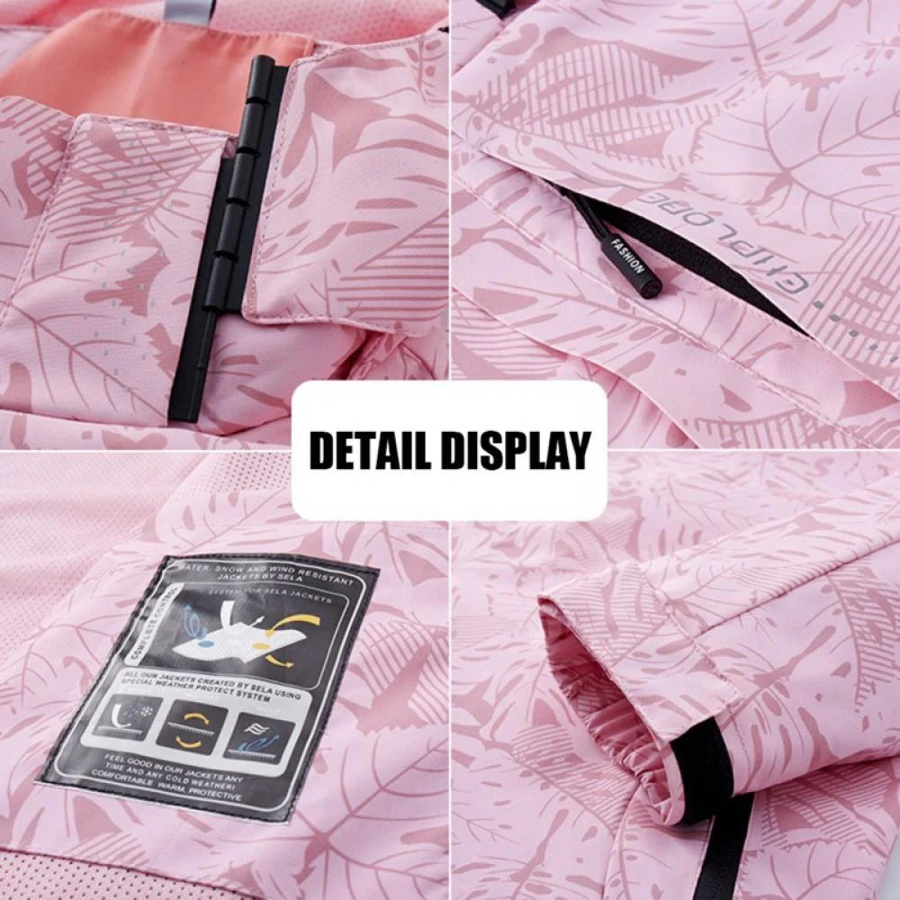 Maple Leaf Print Hooded Windproof Coat K167
