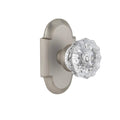 Crystal Glass Passage Door Knob with Cottage Plate Satin Nickel D734