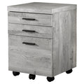 Grey Reclaimed Wood 3 Drawer Mobile Filing Cabinet D724