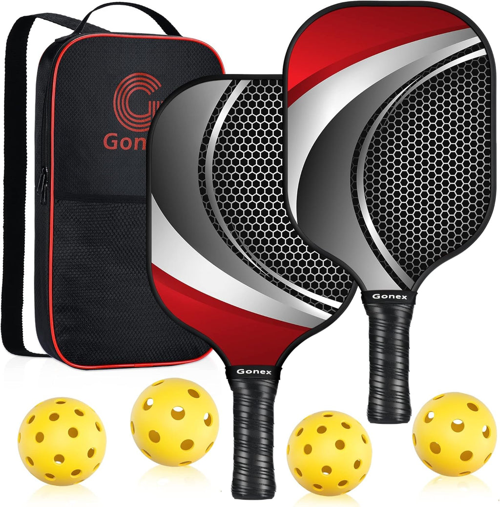 Set of 2 Graphite Pickleball Paddles with Carry Bag Y8461