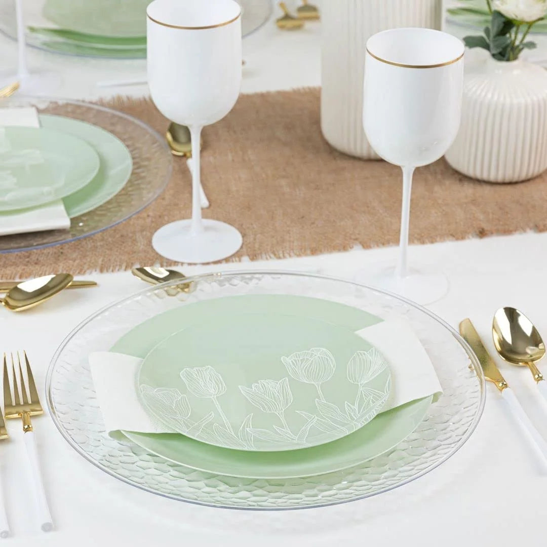 30 Pack 12 oz White Wine Glasses with Gold Rim N8077