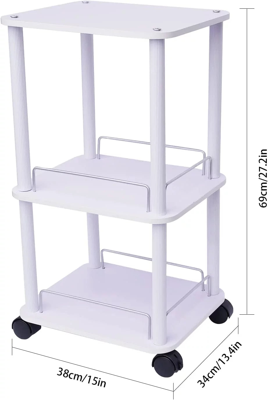 3-Tier Rolling Salon Trolley Cart U10322