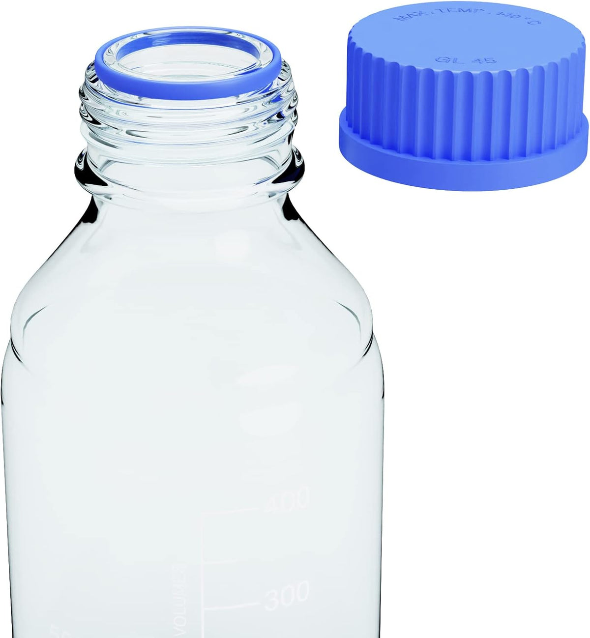 1000ml Borosilicate Glass Storage Bottles with GL45 Blue Screw Cap, 2pcs U282