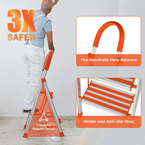 5 Step Aluminum Folding Step Ladder with Handgrip G863
