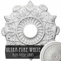 17 1/2x22OD x 4x22ID x 1x22P Hand-Painted Ultra Pure White Ceiling Medallion K380