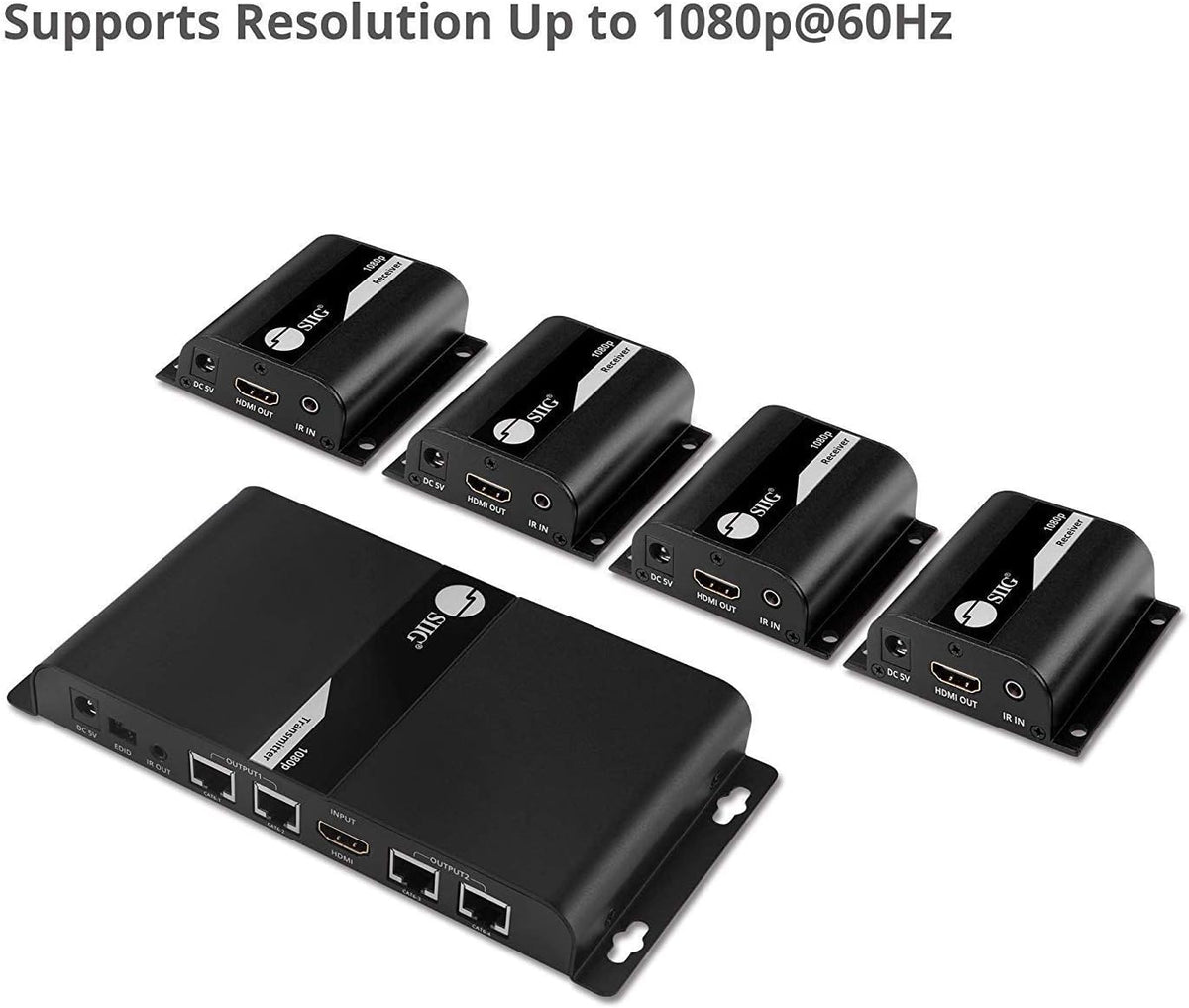 1080p HDMI Extender Splitter Over CAT5e/CAT6 Ethernet 1x4 Port H416599