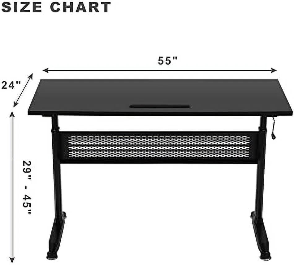 Adjustable Standing Desk 55" White G1369